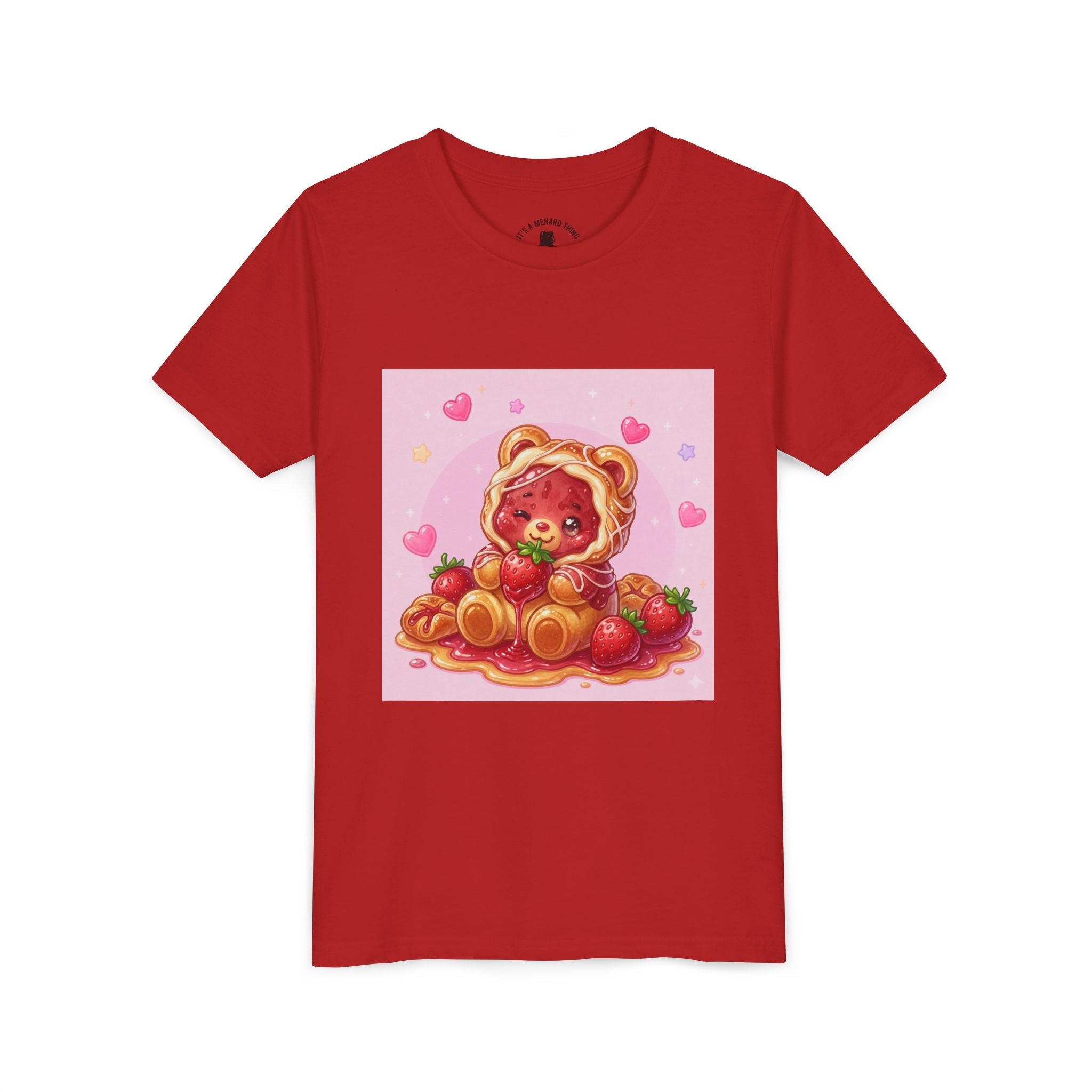 Strawberry Danish Gooey Gummy Bear Graphic Kids T‑Shirt
