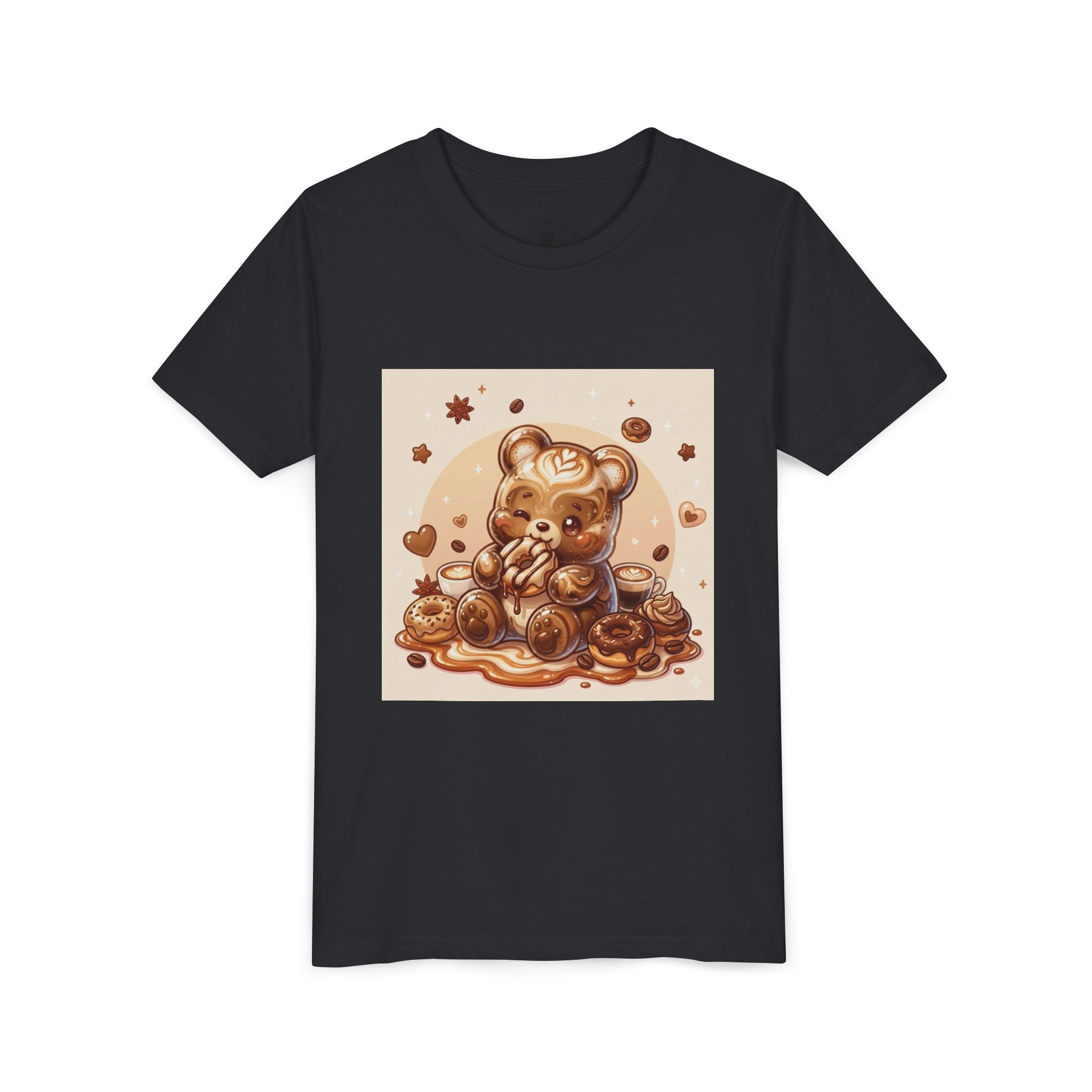 Coffee & Donuts Gooey Gummy Bear Graphic Kids Shirt