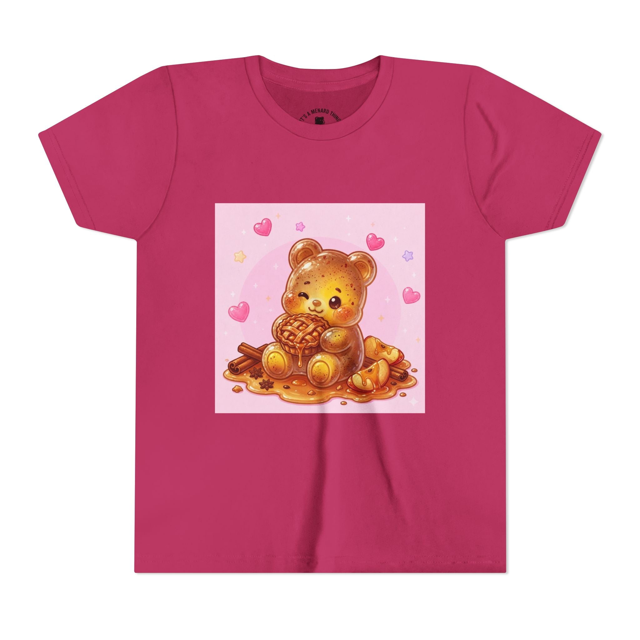 Warm Apple Cinnamon Pie Gooey Gummy Bear Hearts Youth Tee
