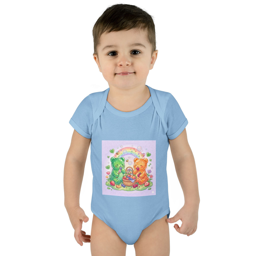 Fruit Garden Eating Gooey Gummy Bears Infant Bodysuit — Baby Shower Gift