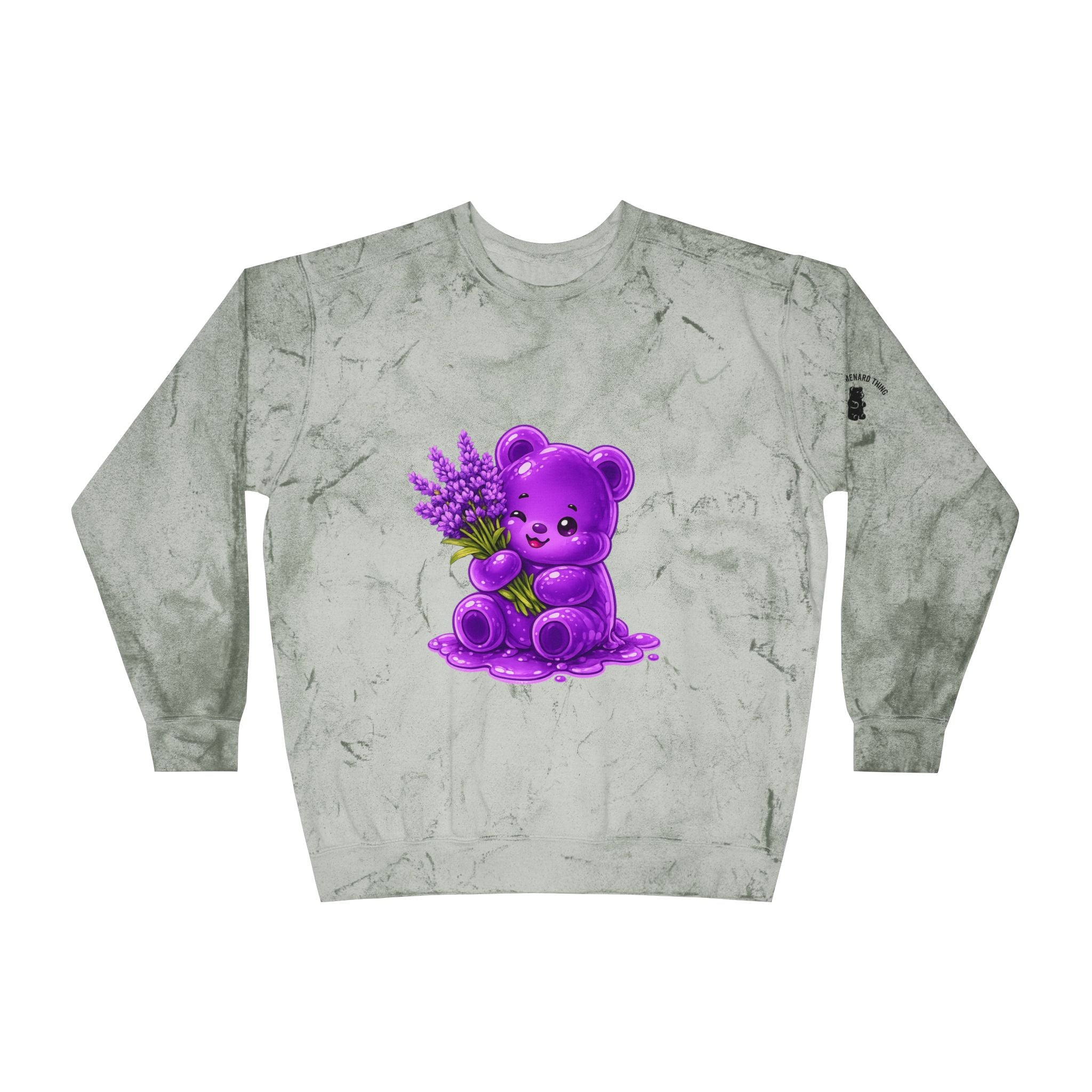 Lavender Stalk, Purple Oozy Bear Gummy Special- Graphic Tie-Dye Sweatshirt