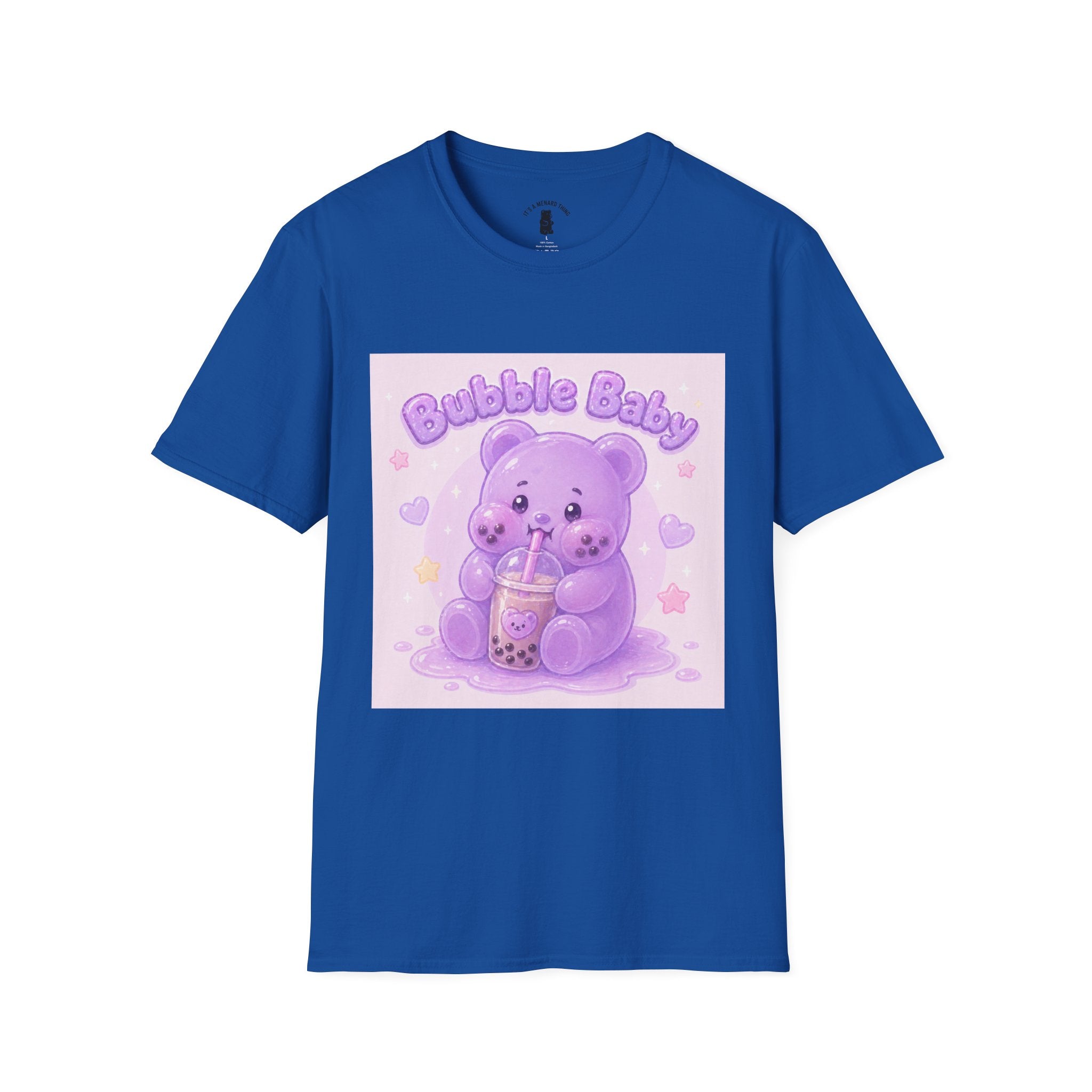 "Bubble Baby" Purple Gooey Gummy Bear — Cute Purple Boba Tea Graphic Tee