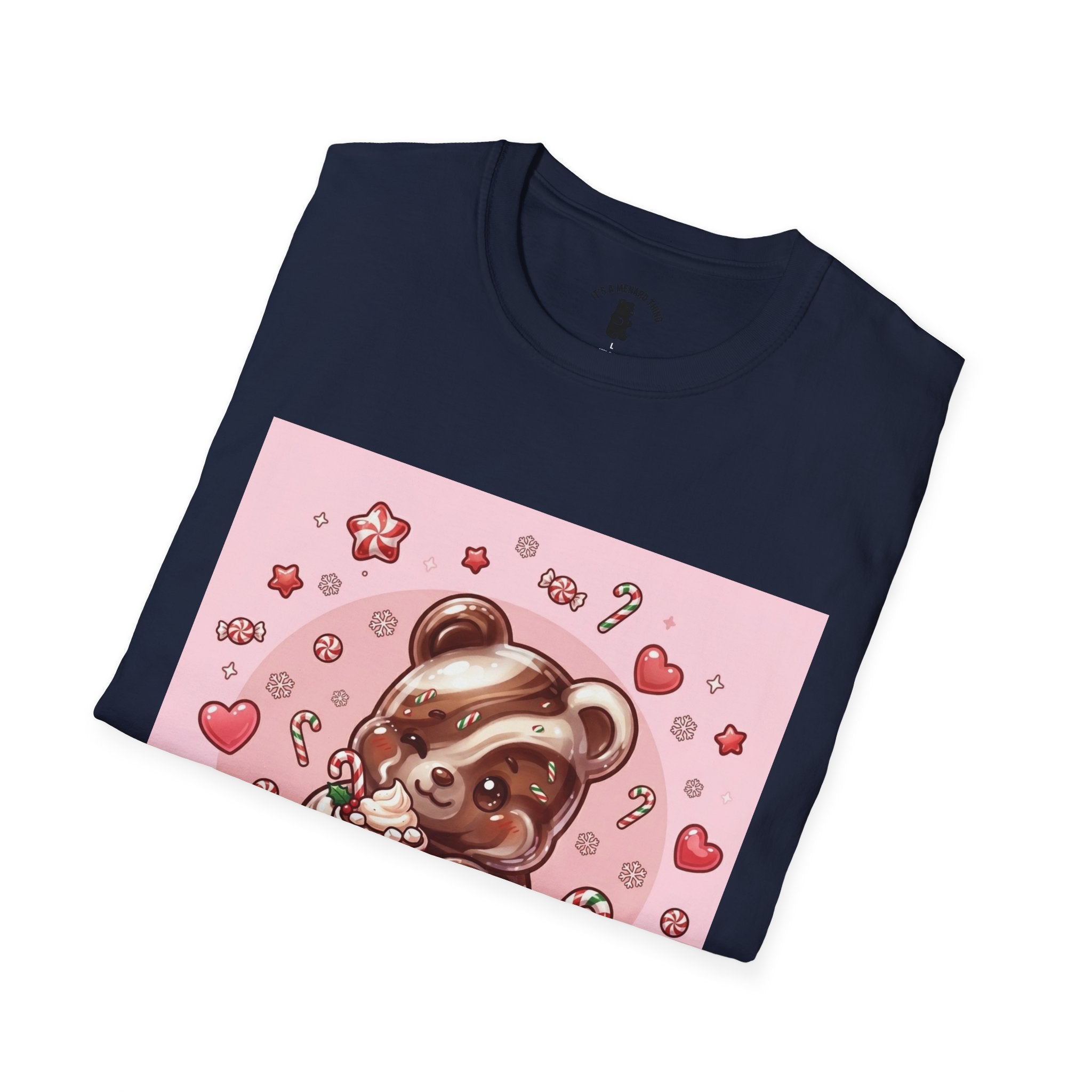 Cute Hot Chocolate and Peppermint stick Gooey Gummy Bear — Kawaii Graphic Tee