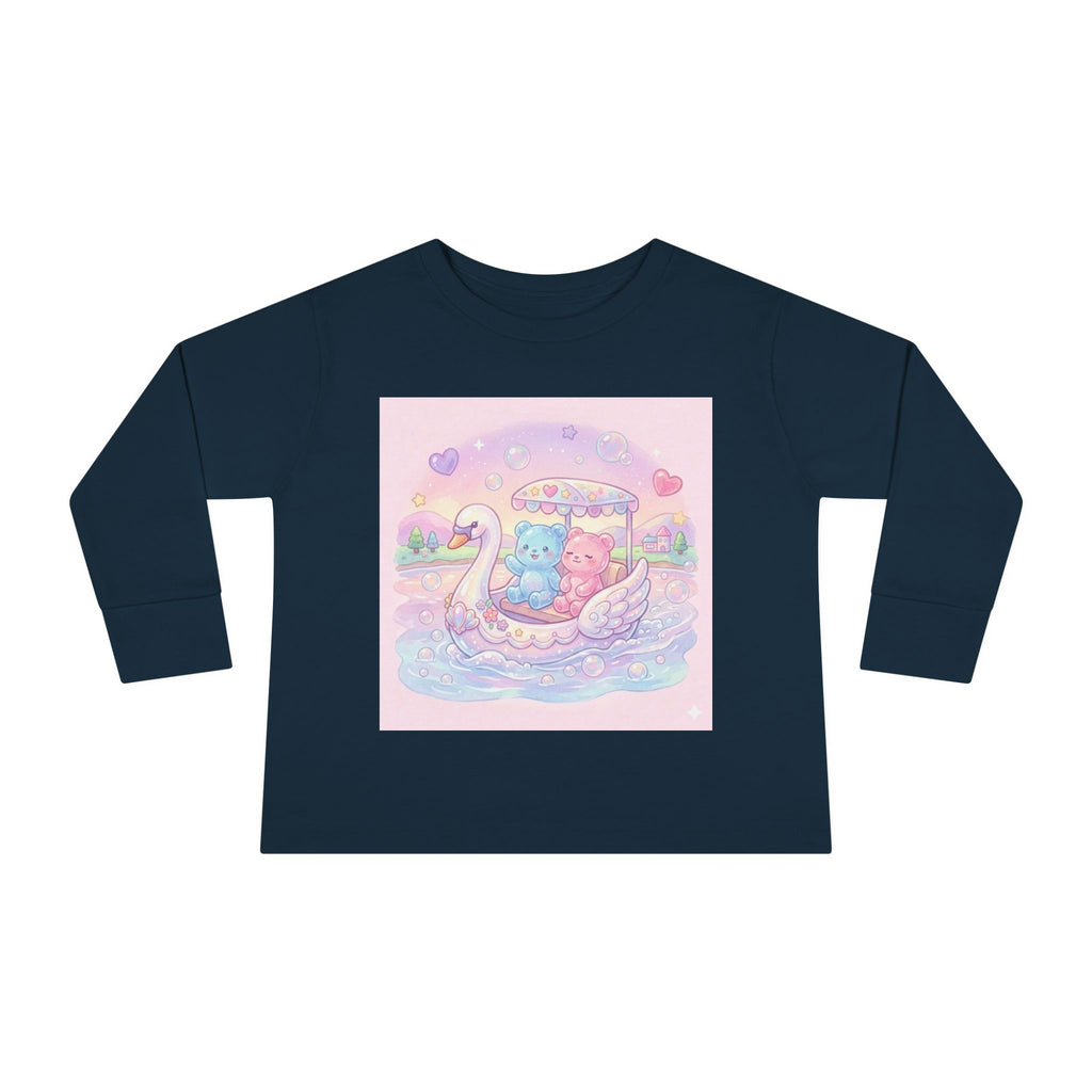 Swan Boat Ride, Oozy Bear Duo Friends- Graphic Long Sleeve Shirts
