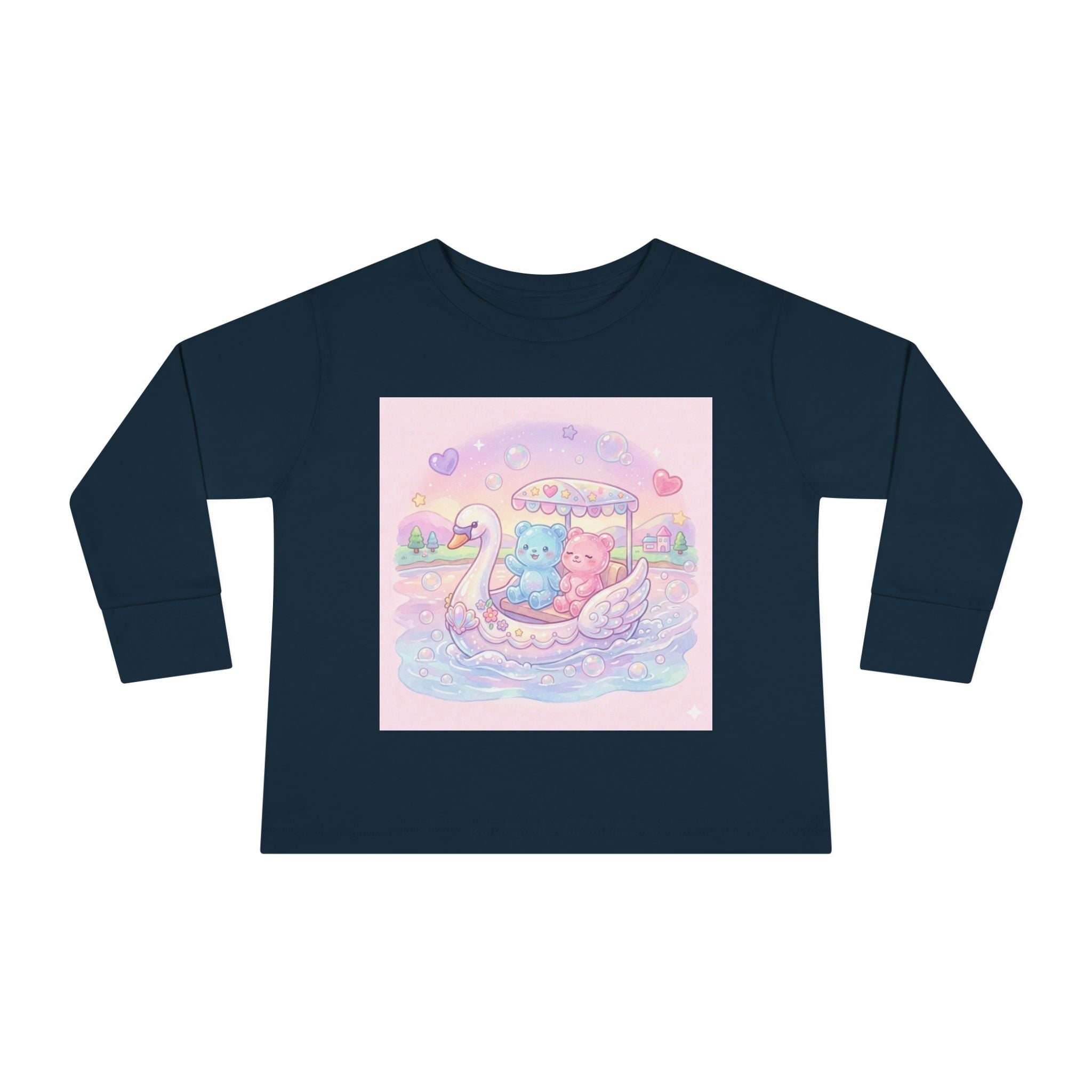 Swan Boat Ride, Oozy Bear Duo Friends- Graphic Long Sleeve Shirts