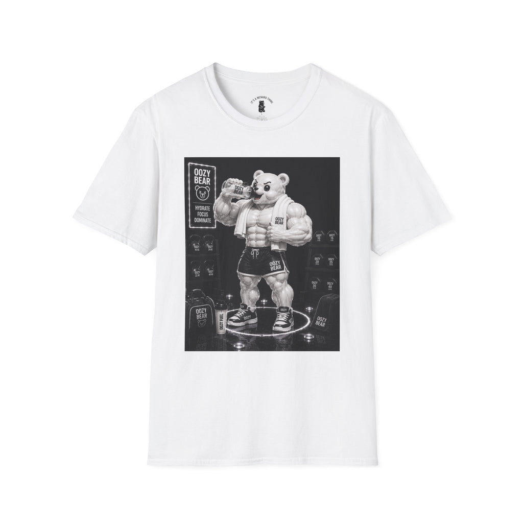 Rehydration Time, Oozy Buff Bodybuilder Gummy Gym Addition- Adult Graphic Shirt