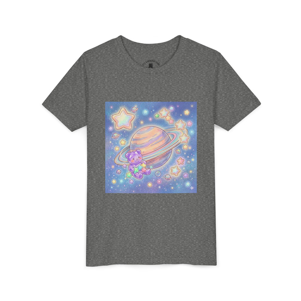 Merry-go-Saturn Cosmic Gooey Crystal Gummy Bear- Stars & Sparkles Graphic T-Shirt
