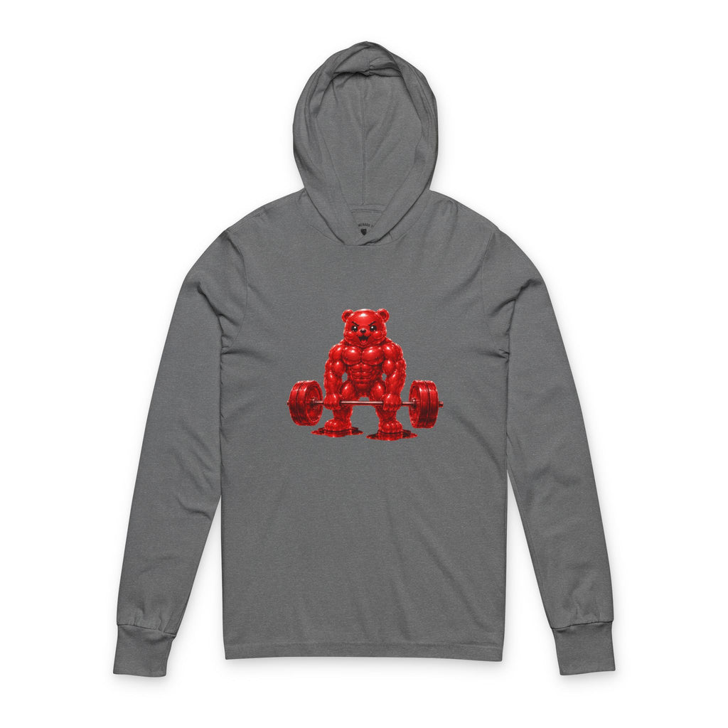 Weightlifting, Crimson Oozy Buff Bear Gummy Gym Special Addition- Adult Graphic Sweatshirt