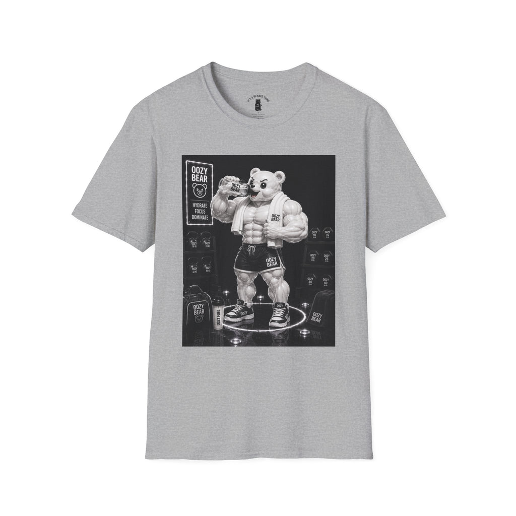 Rehydration Time, Oozy Buff Bodybuilder Gummy Gym Addition- Adult Graphic Shirt