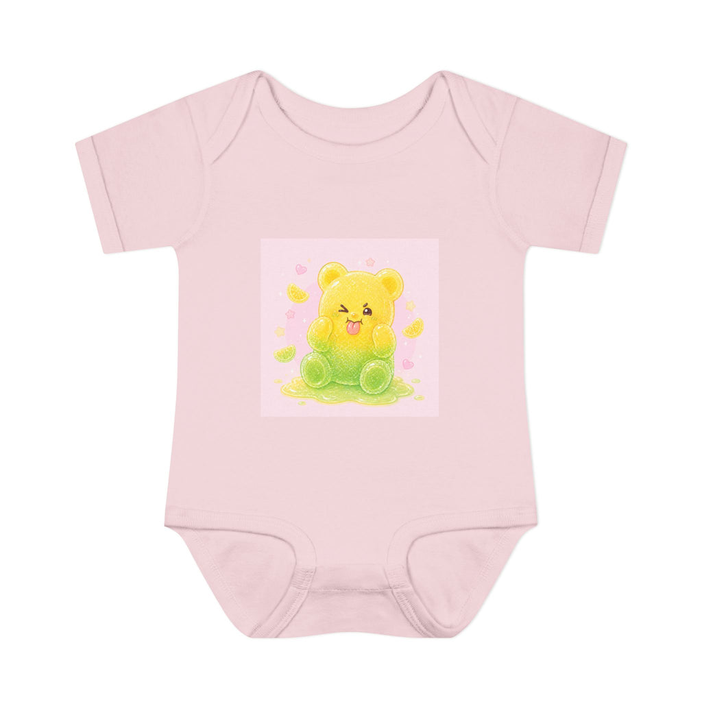 Sour Silly Gummy Gooey Lemon-Lime Bear Illustration Infant Onesie