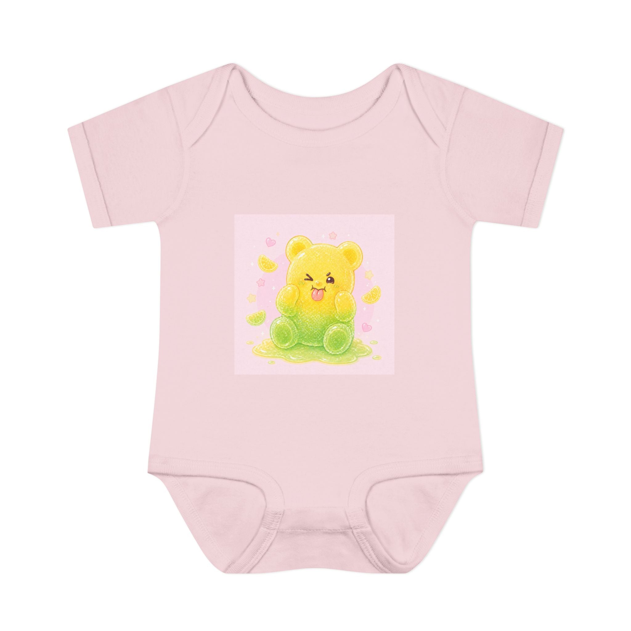 Sour Silly Gummy Gooey Lemon-Lime Bear Illustration Infant Onesie