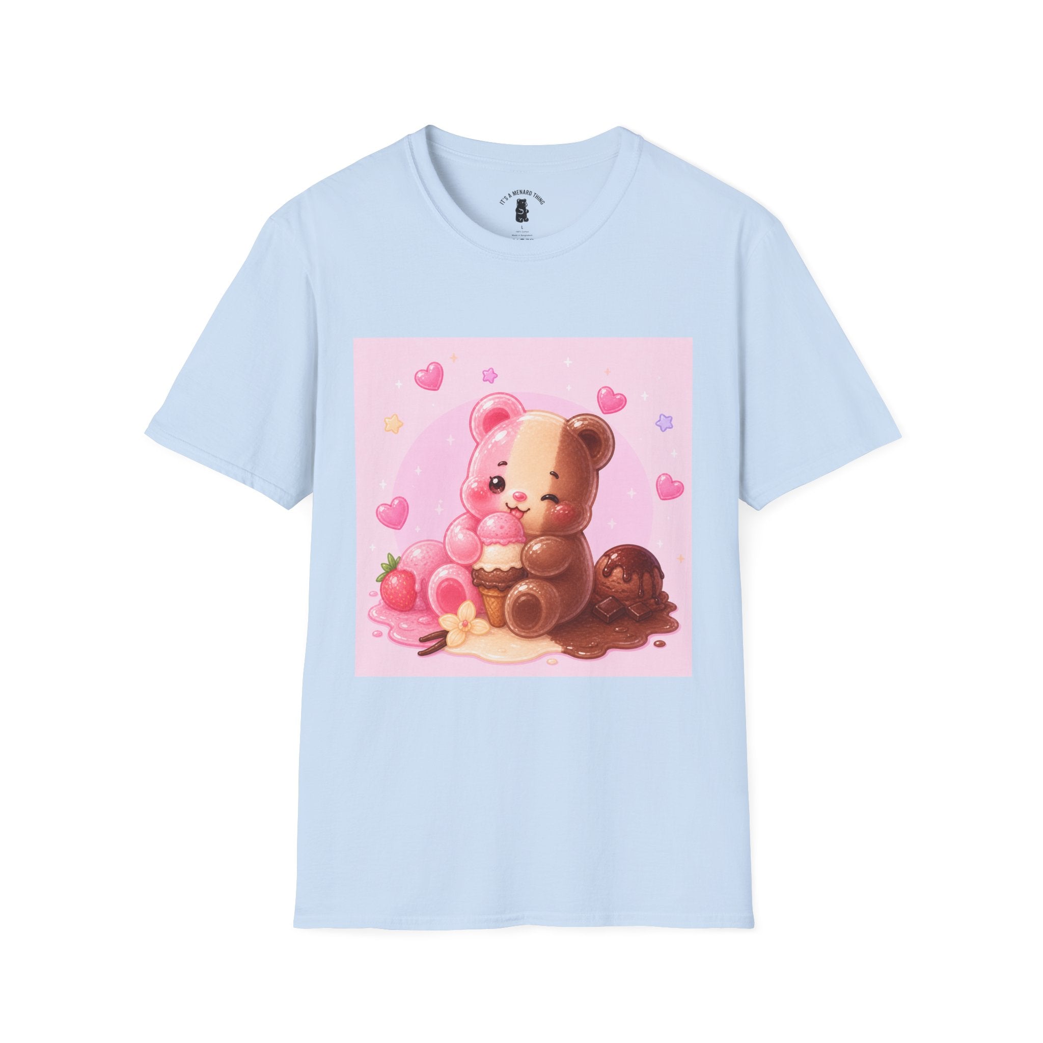 Kawaii Neapolitan Gooey Gummy Bear — Cute Heart Dessert Graphic Tee