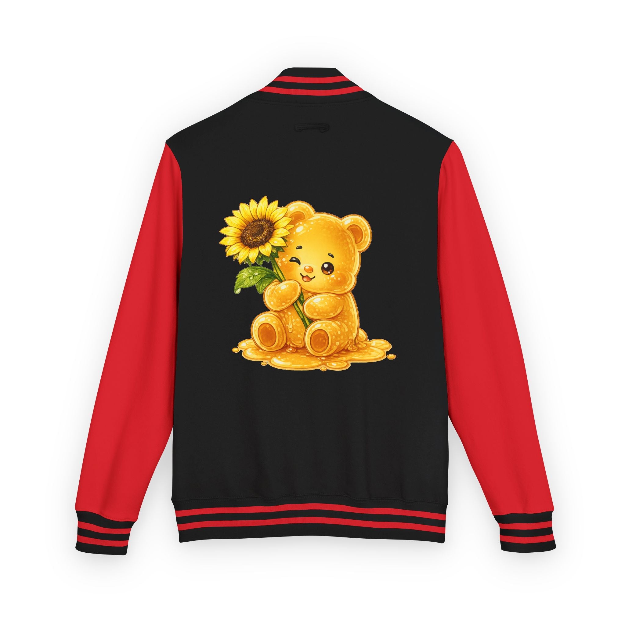 Sunflower Sunrise, Special Yellow Gooey Gummy Friend- Kawaii Varsity Jacket