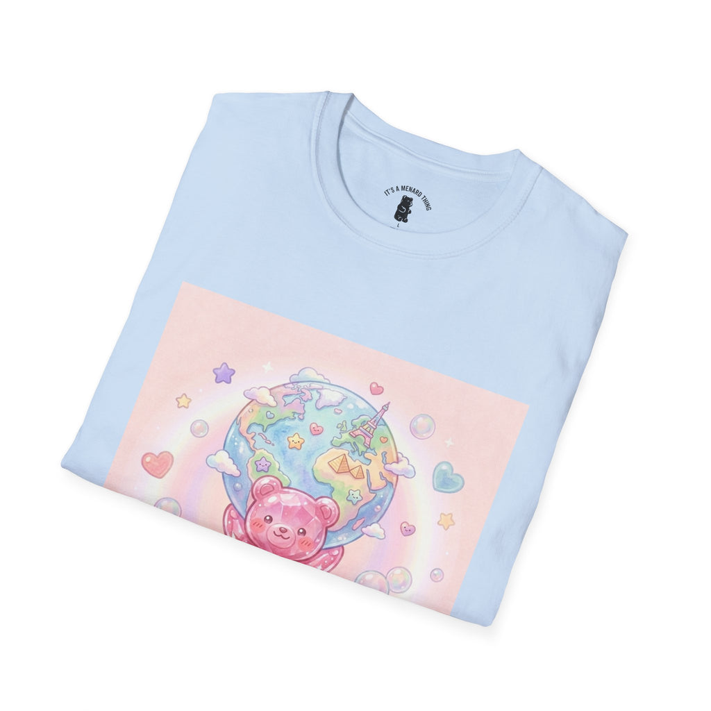 World Atlas, Pink Crystal Gooey Gummy Bear — Pastel Graphic T-Shirt