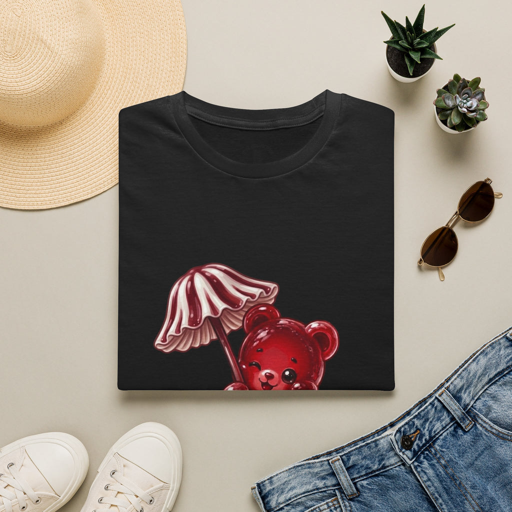 Special Red Stripped Mushroom Umbrella, Oozy Bear Gummy Friend- Graphic Shirt
