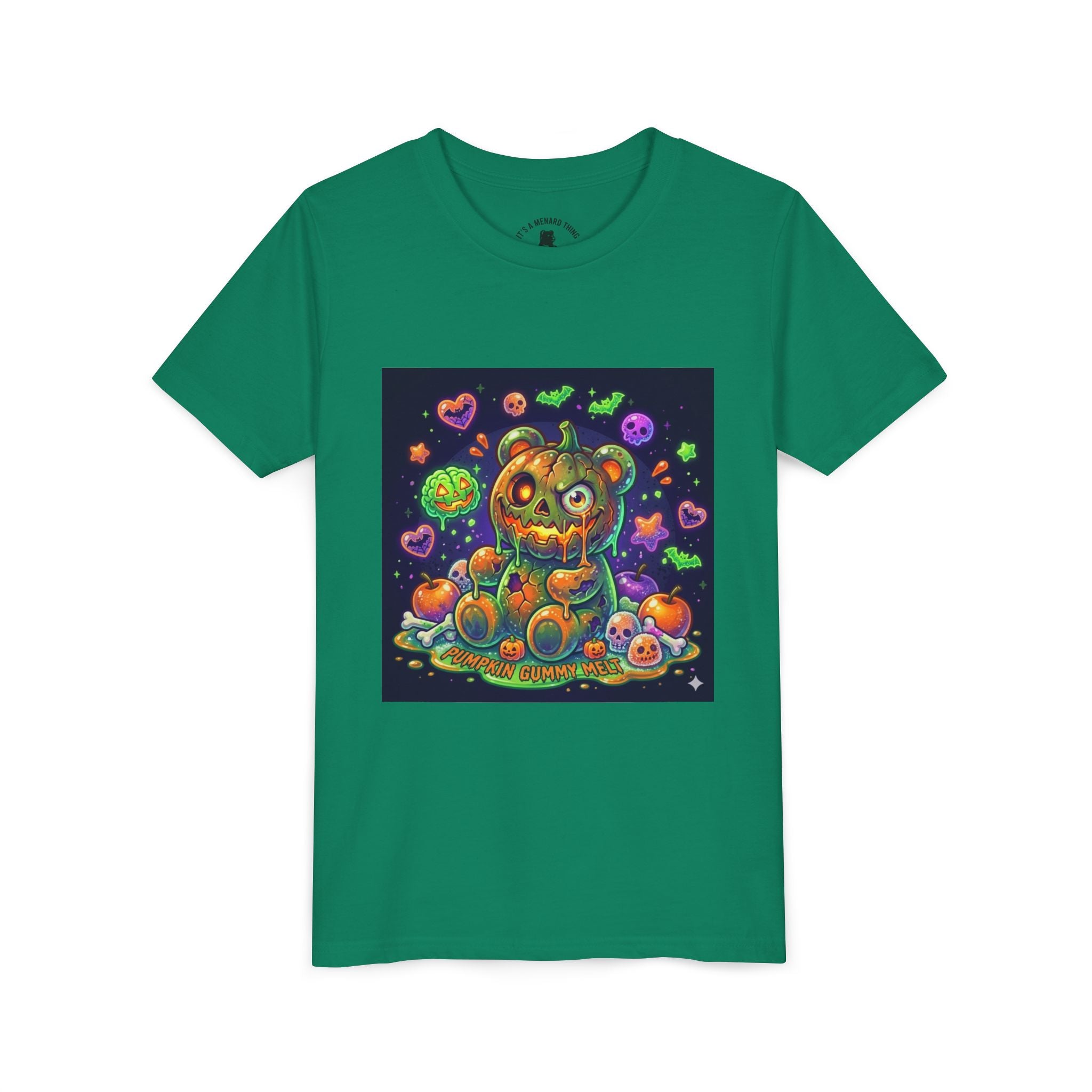 Cute Creepy Pumpkin Head Gooey Gummy Bear Halloween- Graphic Tee