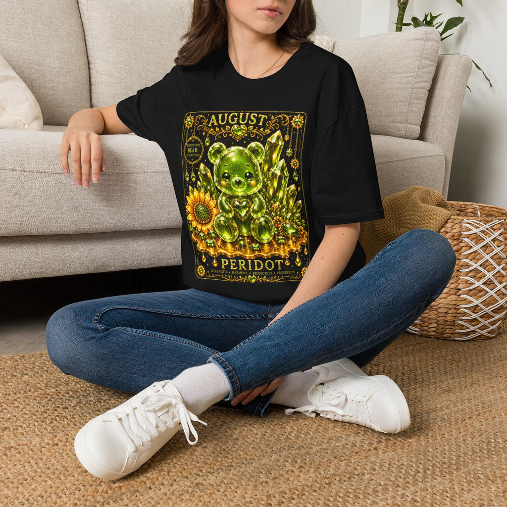 August Peridot Birthstone Oozy Bear Addition- Graphic Shirt