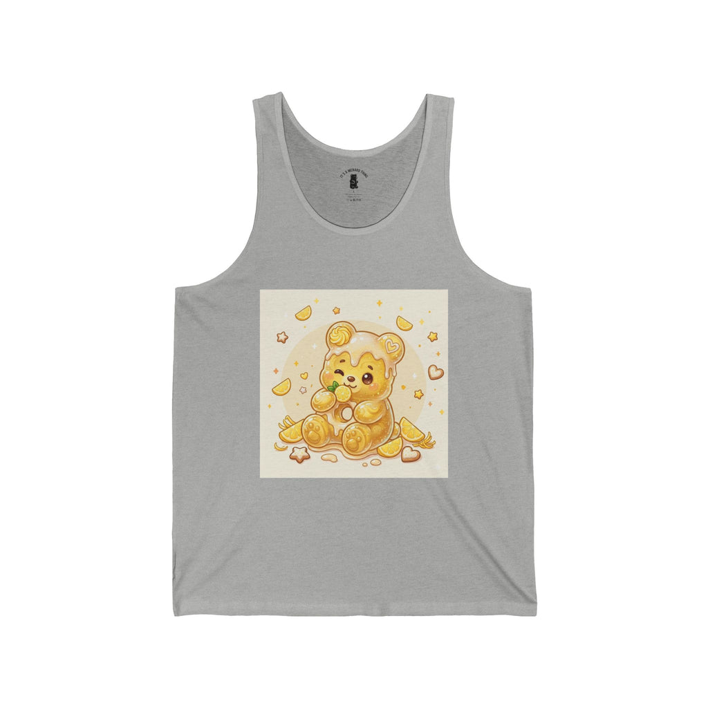 Frosted Glazed Lemon Bunt Cake, Golden Gooey Gummy Bear— Cute Graphic Tank Top