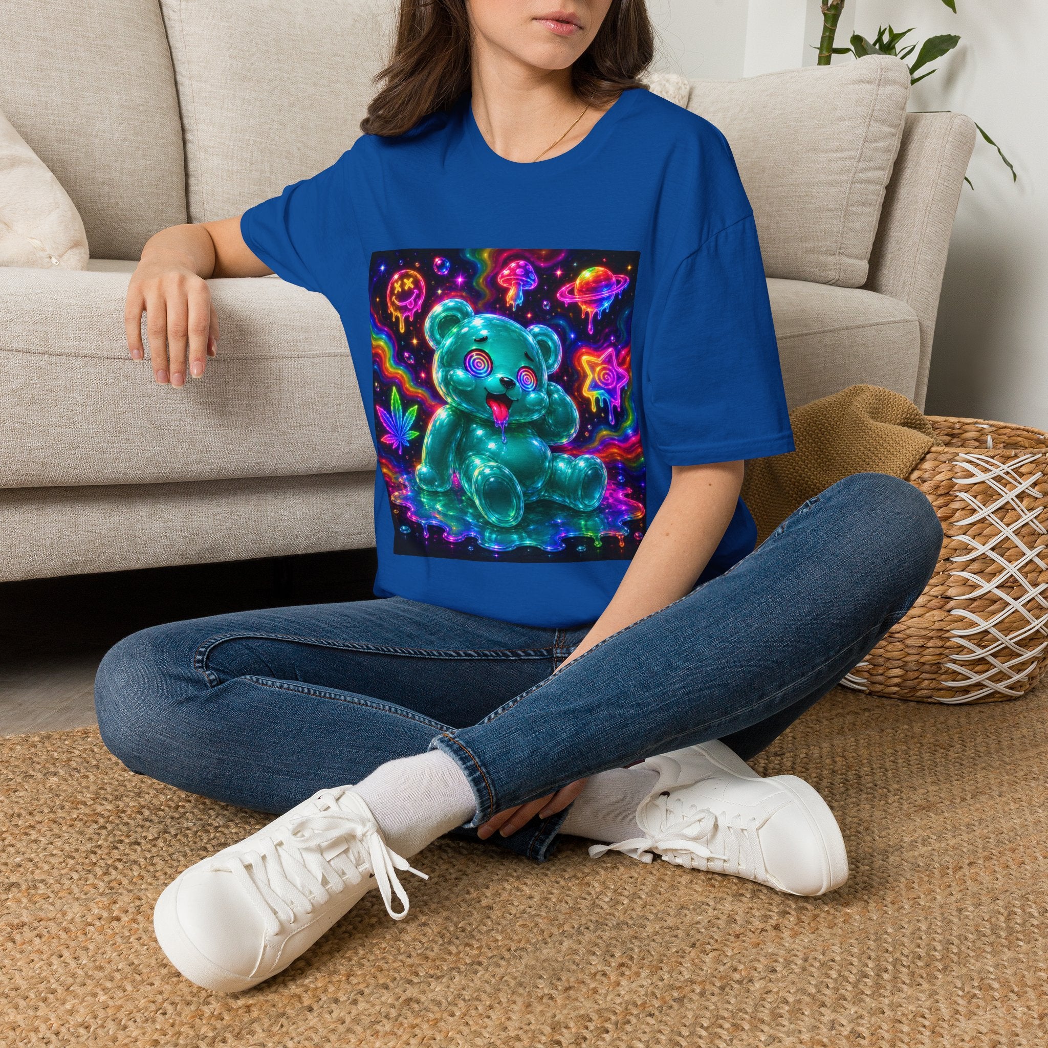Psychedelic Neon Special Addition Oozy Bear Gummy Friend— Graphic Shirt (Adult Only)