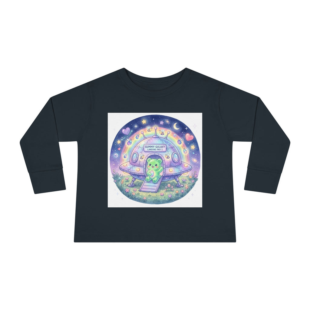 Cute Alien UFO Nightscape Oozy Bear Special- Graphic Long Sleeve Shirt