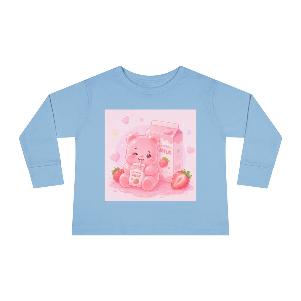 Strawberry Milk Oozy Bear Friend- Graphic Long Sleeve Shirt