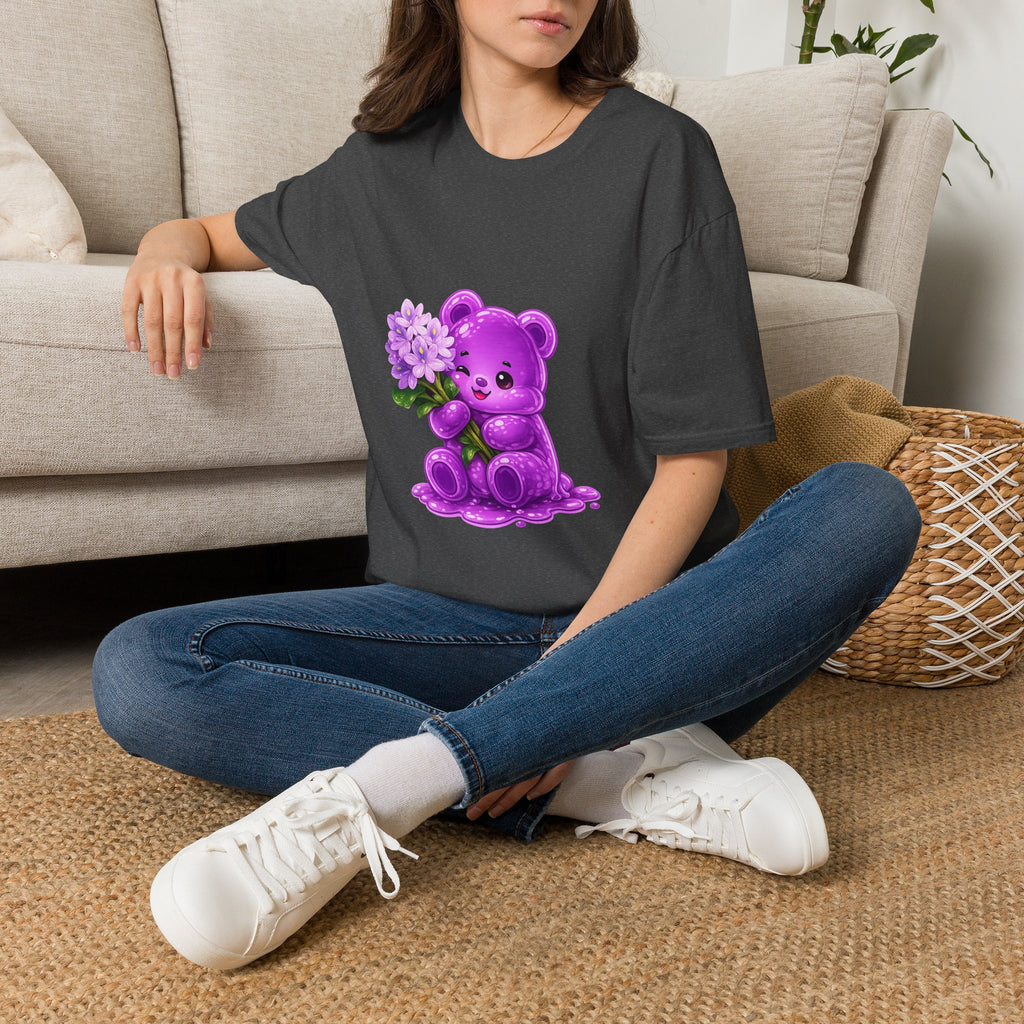 Purple Flower Cluster, Oozy Bear Friend Flower Addition- Graphic Shirt