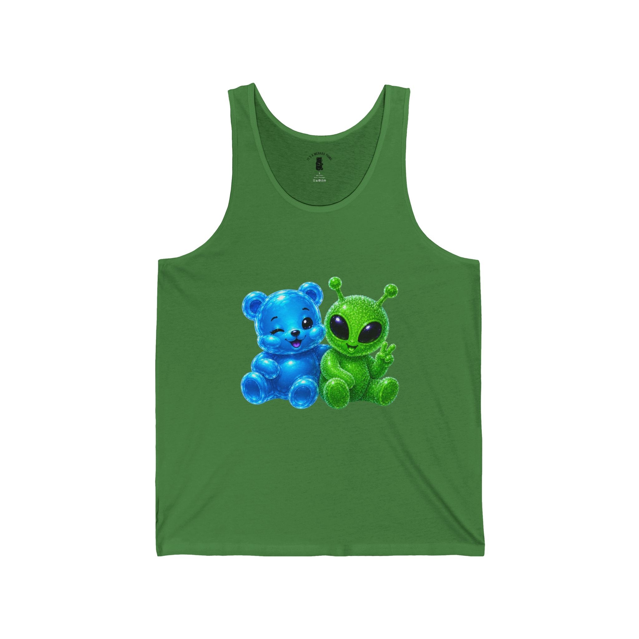 Alien & Blue Oozy Bear Gummy Friend Special Addition- Graphic Tank Top