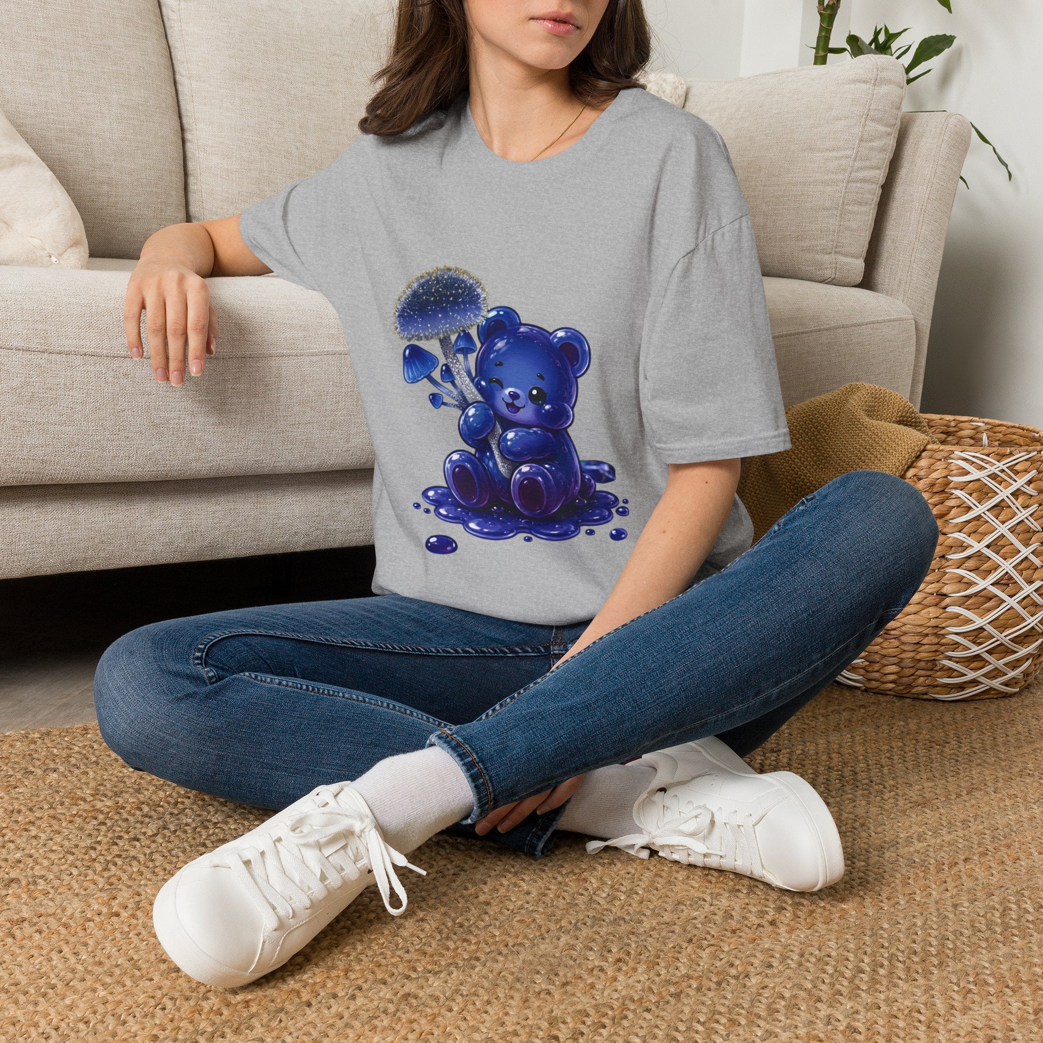 Special Small Blue Mushroom, Oozy Bears Gummy Friend- Graphic Shirt
