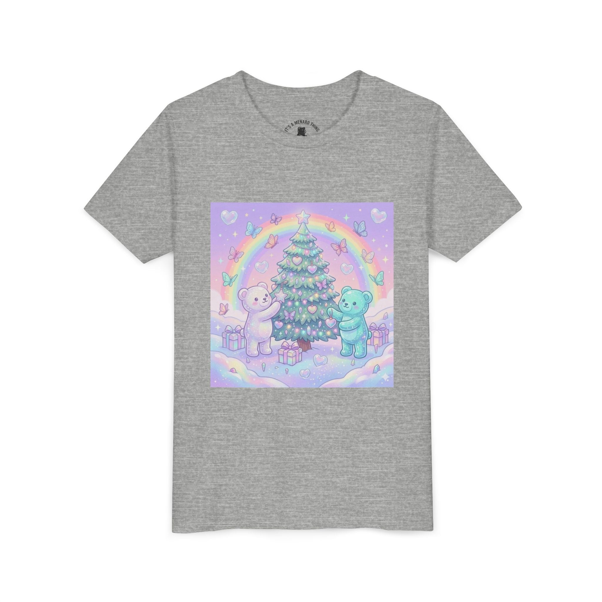 Gooey Gummy Bears Decorating Christmas Tree with Rainbow | Holiday Youth Shirt