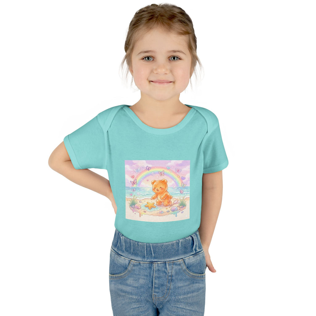 Gooey Gummy Beach Bear Rainbow & Starfish - Bodysuit
