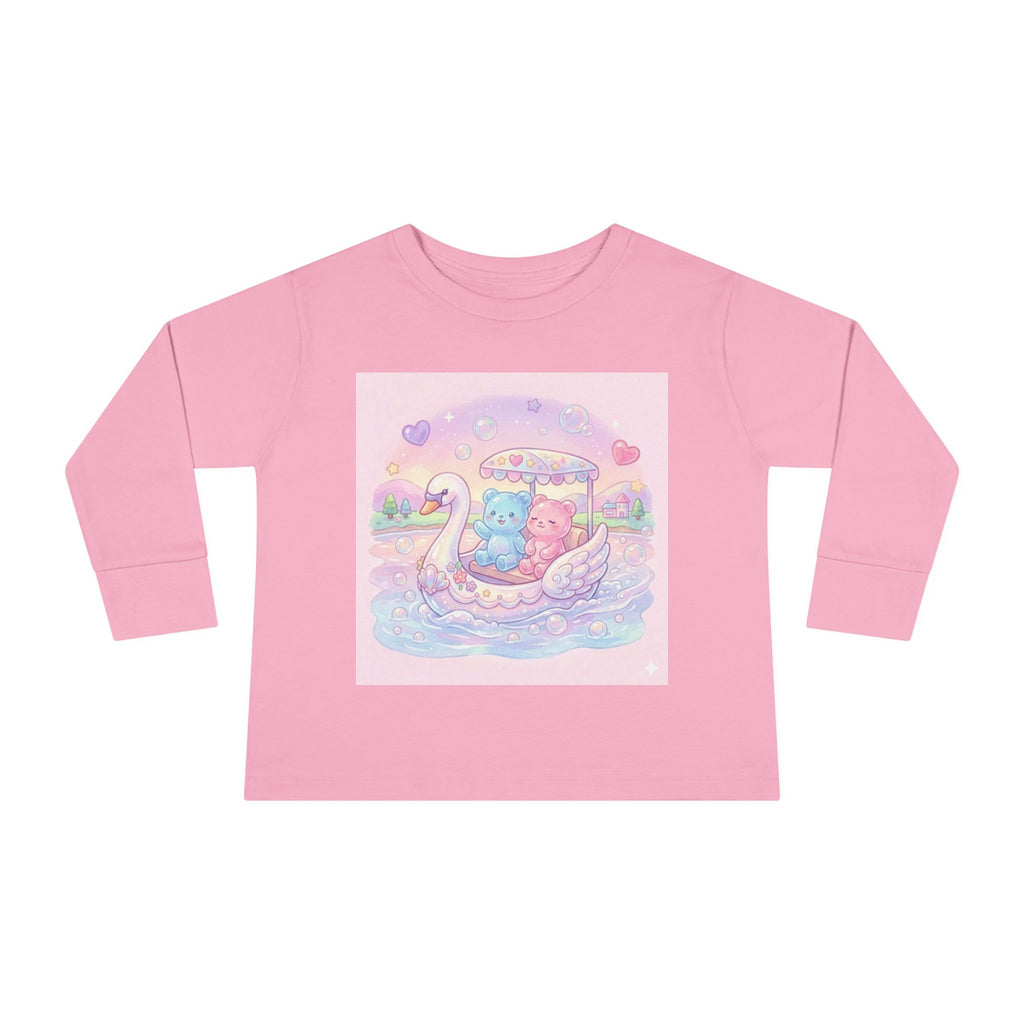Swan Boat Ride, Oozy Bear Duo Friends- Graphic Long Sleeve Shirts