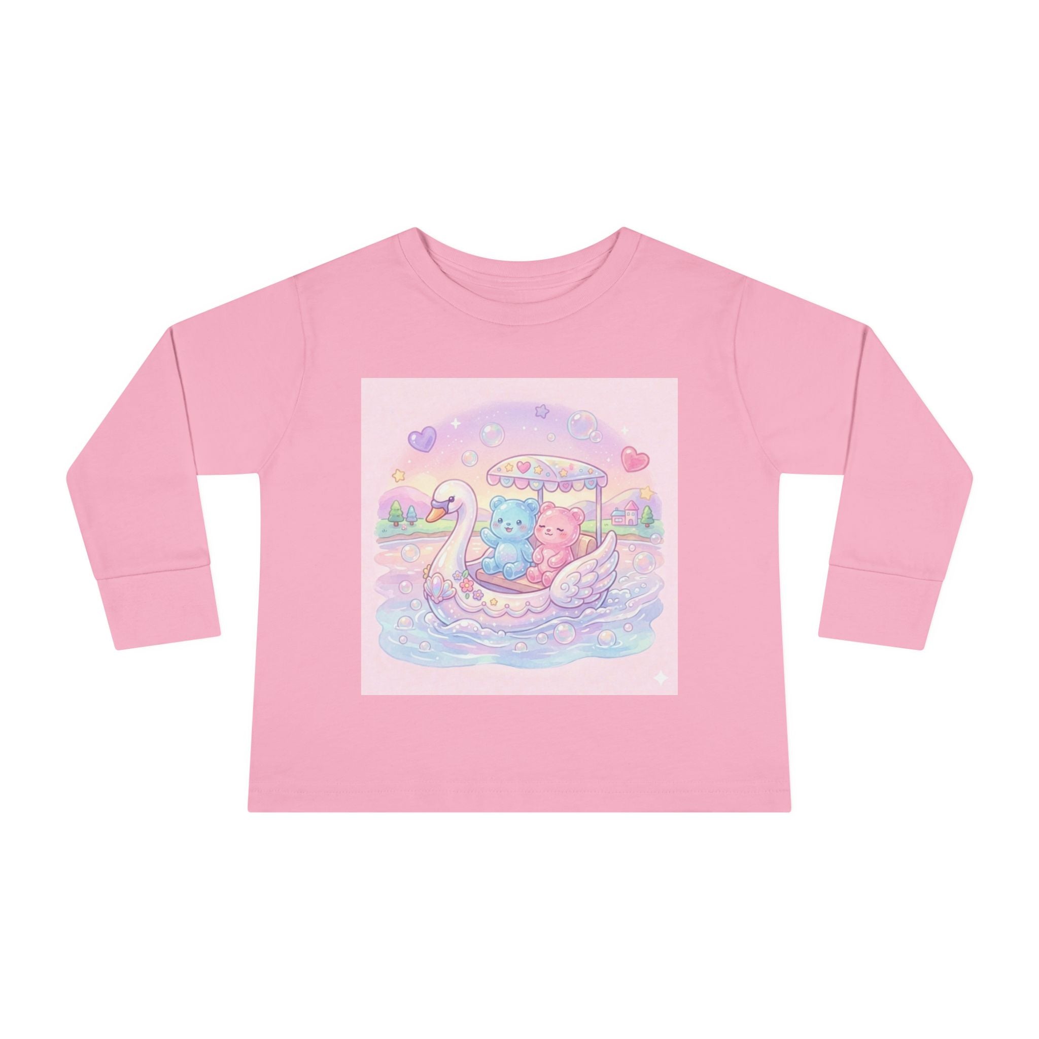 Swan Boat Ride, Oozy Bear Duo Friends- Graphic Long Sleeve Shirts