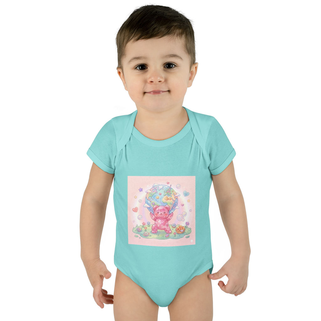Infant Bodysuit — World Atlas Gummy bear Design