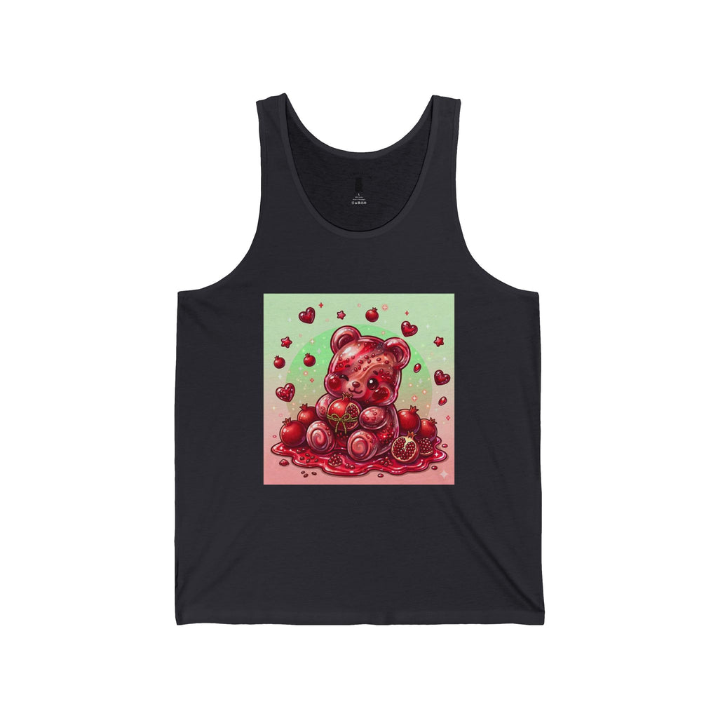 Pomegranate Ripe Red, Gooey Gummy Bear Friend - Cute Graphic Tank Top