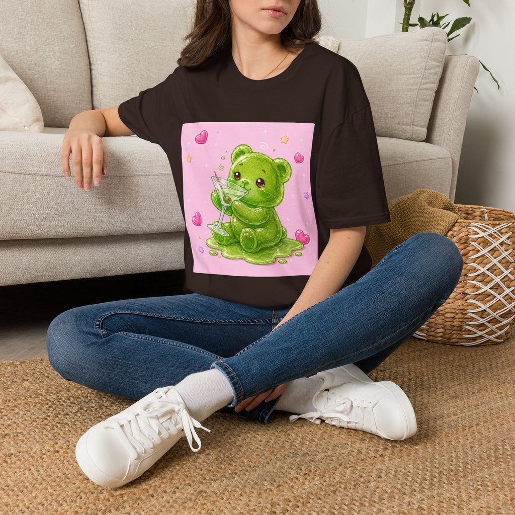 Yummy Martini, Green Oozy Boozy Gummy Drinking Pal- Kawaii Graphic Shirt