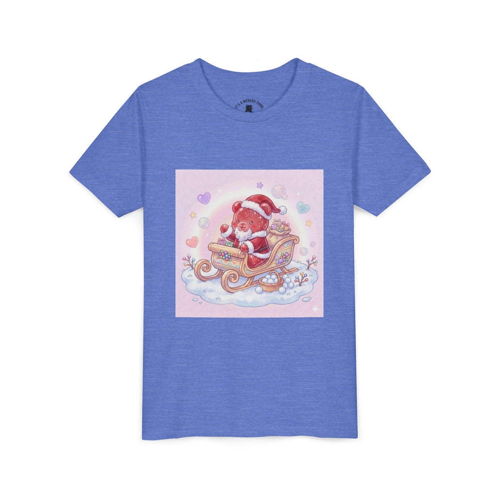 Cute Gooey Gummy Red Santa in Sleigh Holiday Shirt