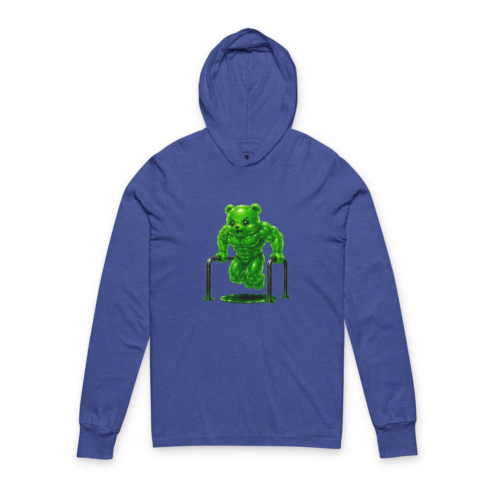 Lifting Workout, Emerald Green Oozy Buff Bear Gummy Gym Addition- Adult Workout Sweatshirt