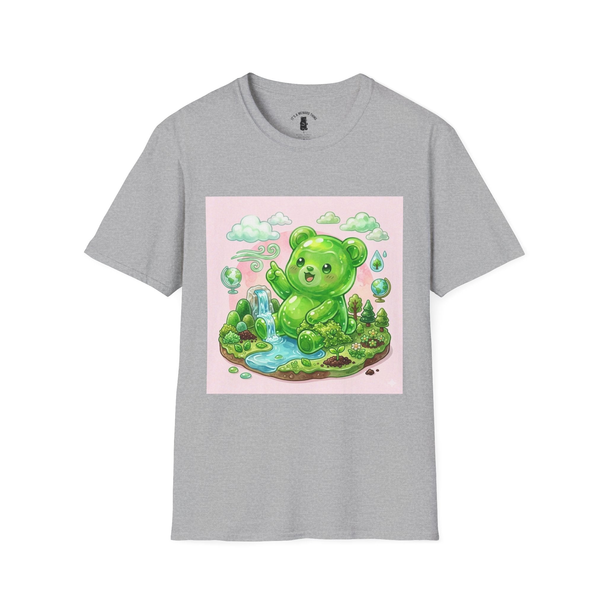 Green Teddy Bear Nature Tee — Cute Eco-Garden Graphic T-Shirt