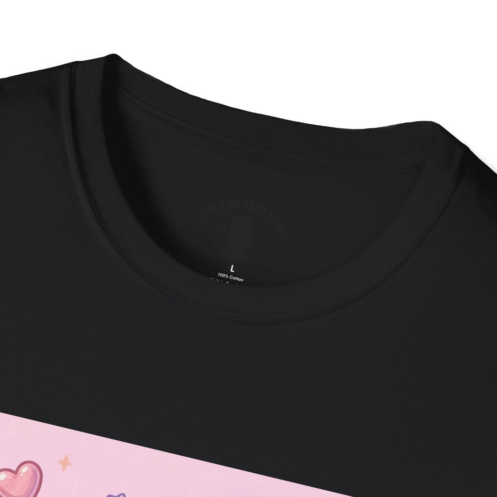 Cute Pastel Candy Bear T-Shirt — Rainbow Kawaii Heart Graphic
