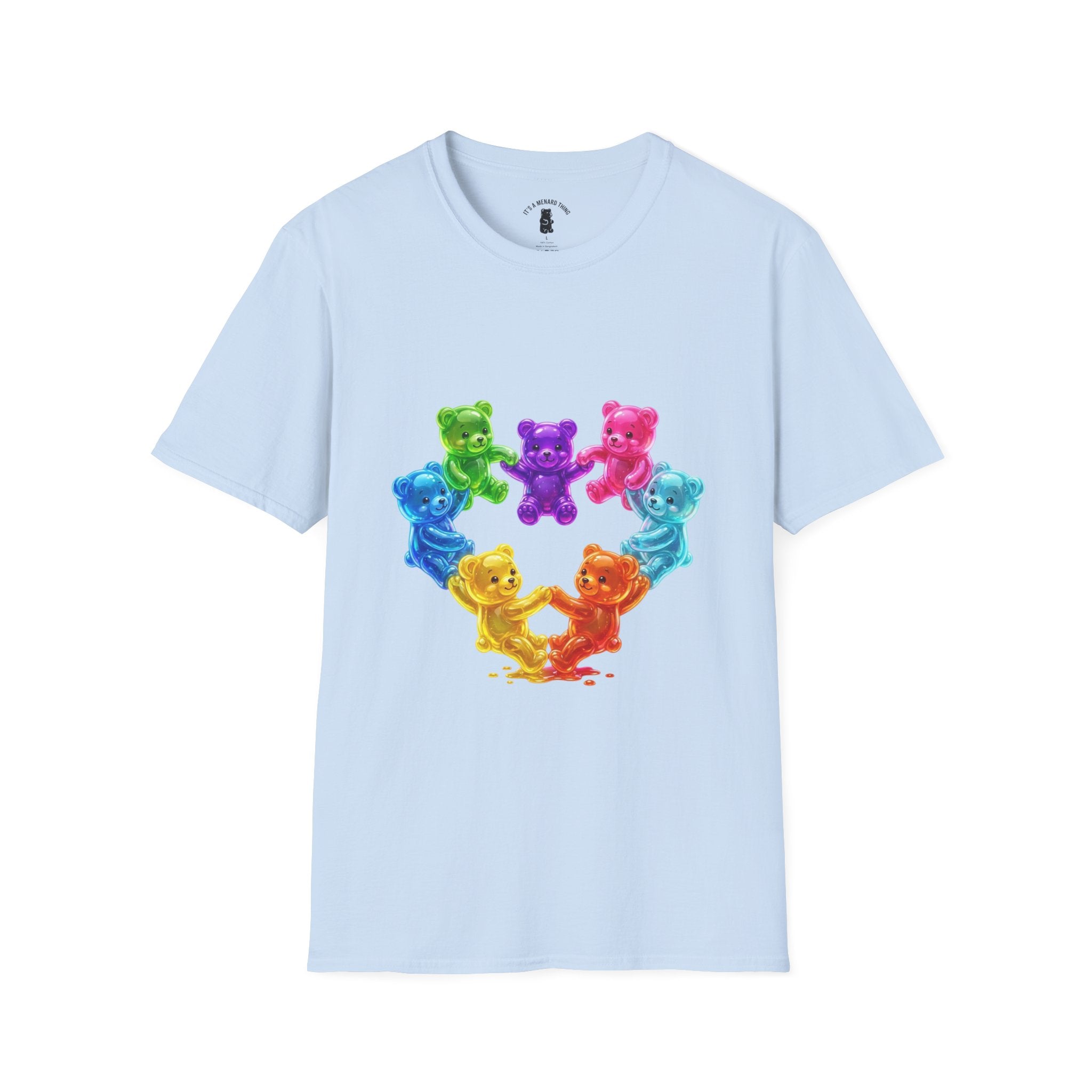 Holding Hands Into Heart Oozy Bear Gummy Friends- Graphic Shirt