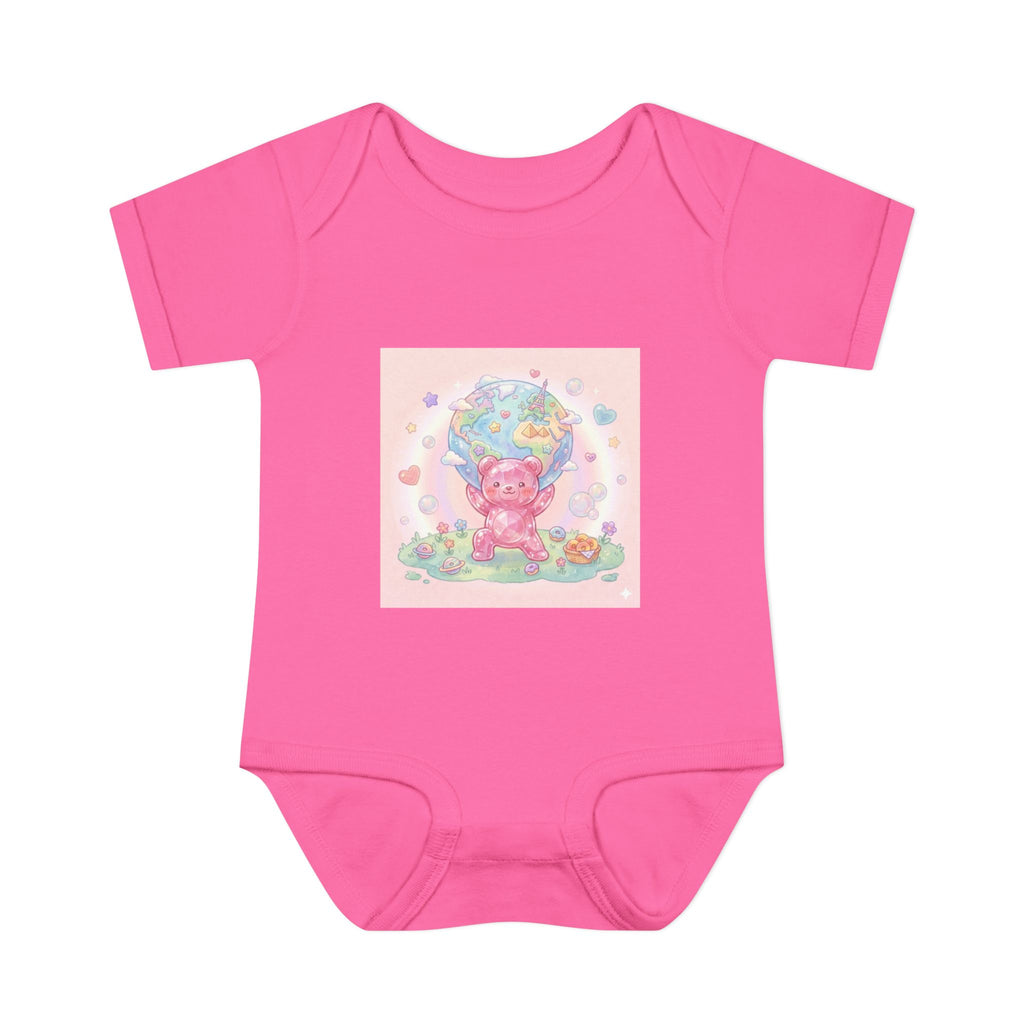 Infant Bodysuit — World Atlas Gummy bear Design