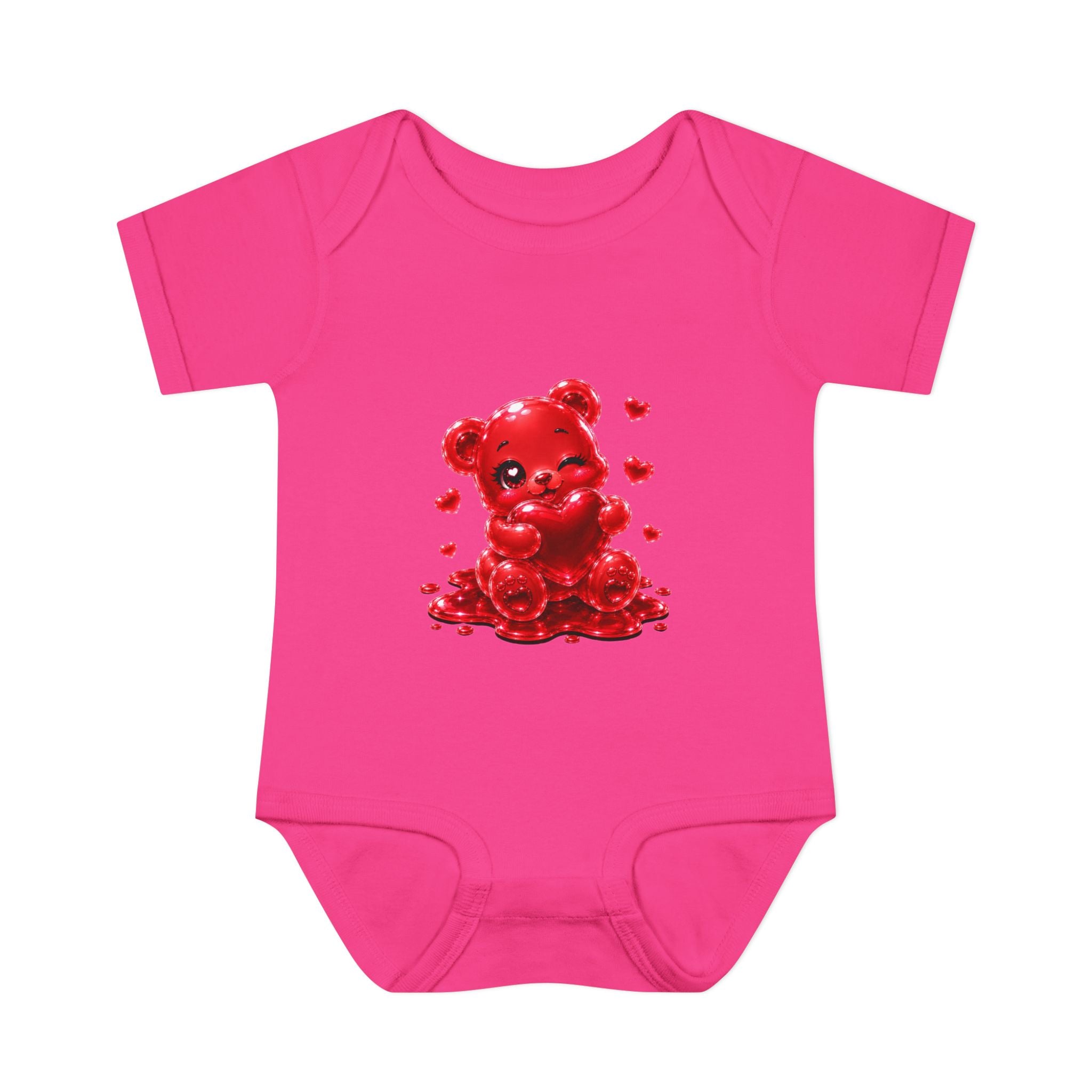 Special Red Heart Oozy Bear Baby Gummy Cutie Addition- Graphic Onesie