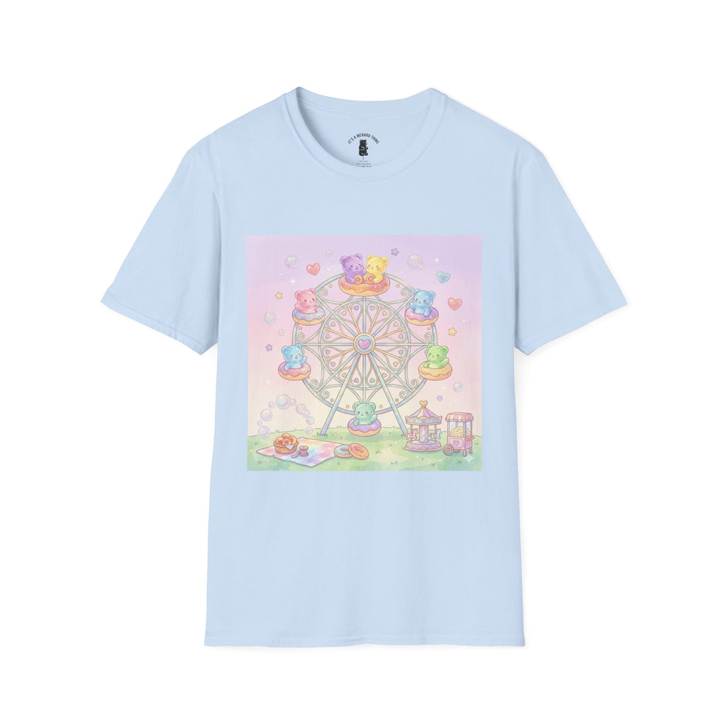 Carnival, Riding the Ferris Wheel with Gooey Gummy Friends T-Shirt — Cute Graphic Tee