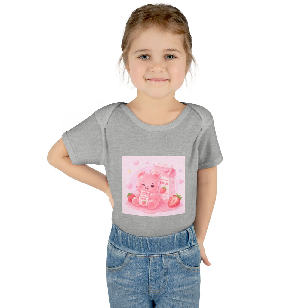 Pink Strawberry Milk Gooey Gummy Bear Infant Bodysuit