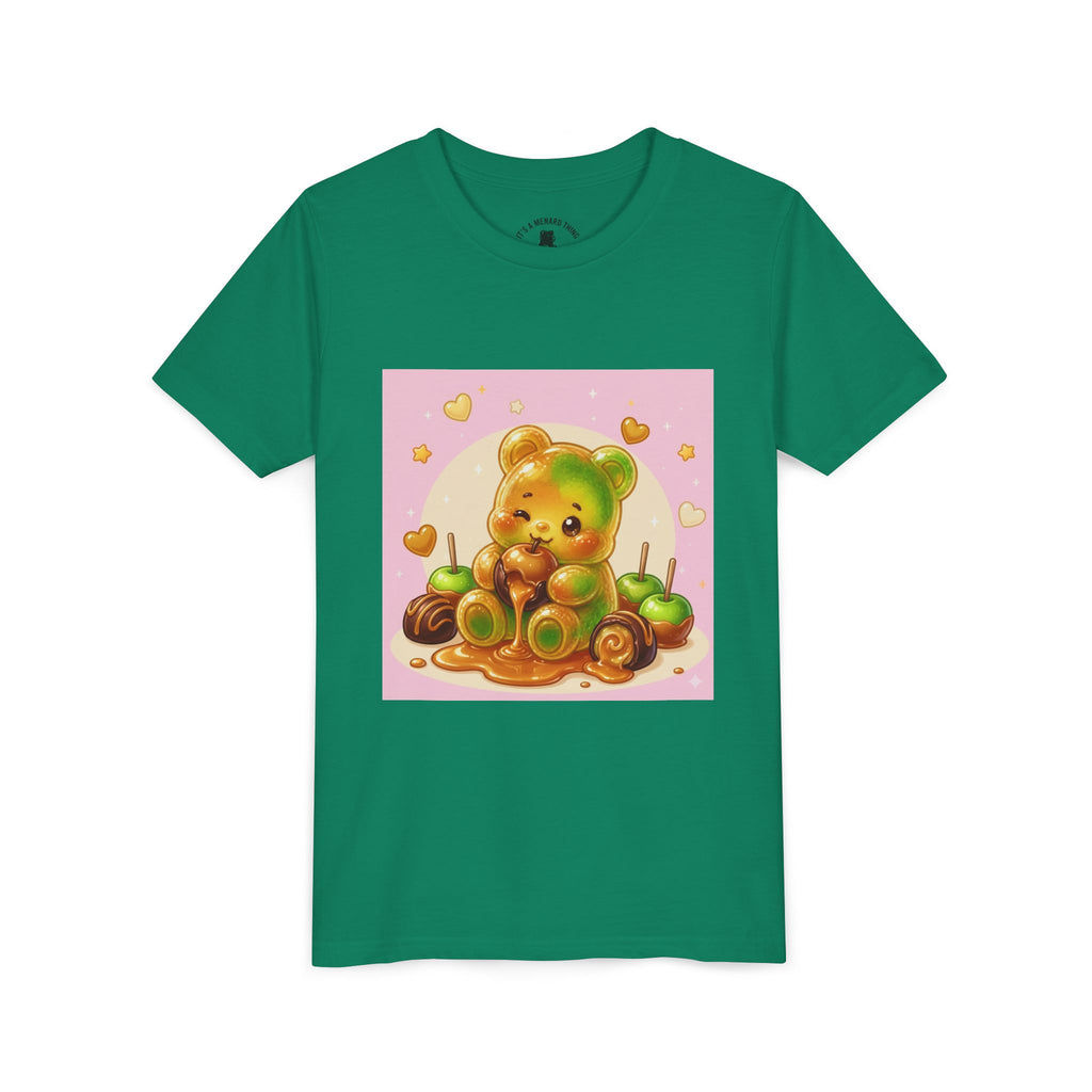 Caramel Apple Gooey Gummy Bear Graphic Kids T-Shirt