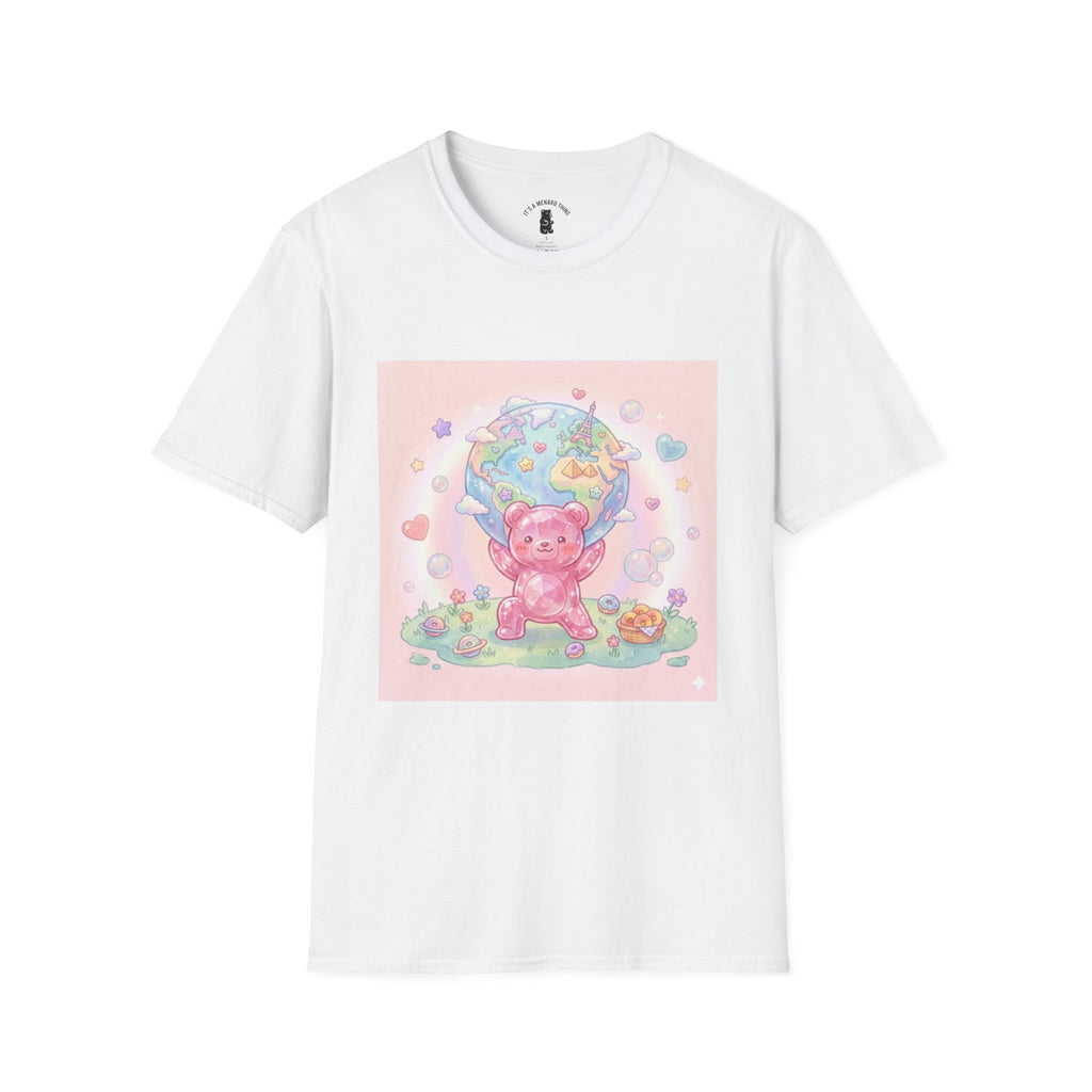 World Atlas, Pink Crystal Gooey Gummy Bear — Pastel Graphic T-Shirt
