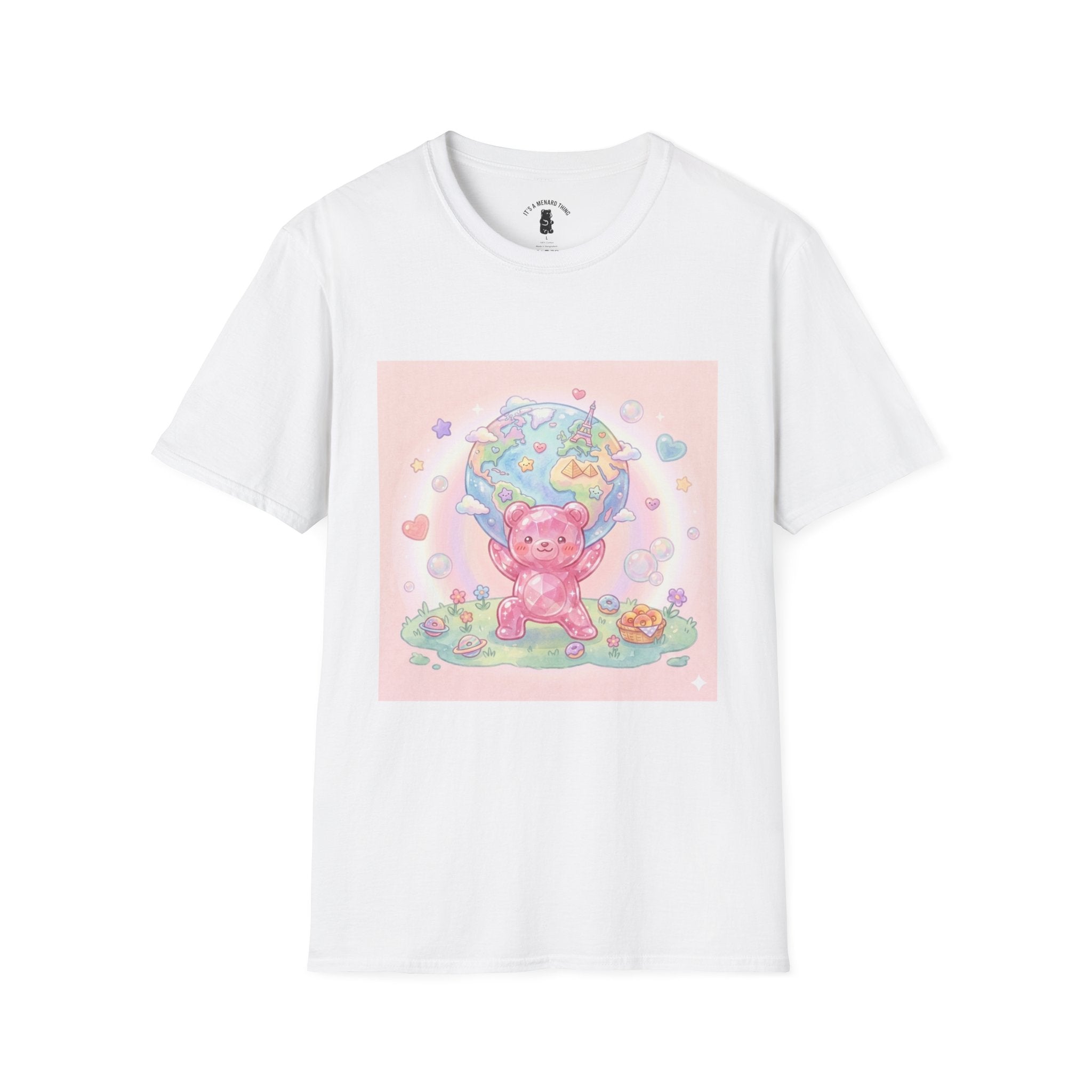 World Atlas, Pink Crystal Gooey Gummy Bear — Pastel Graphic T-Shirt