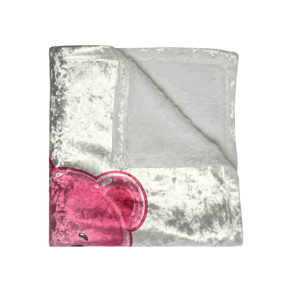 Pink Bleeding Heart Flower, Gooey Gummy Bear-Crushed Velvet Blanket