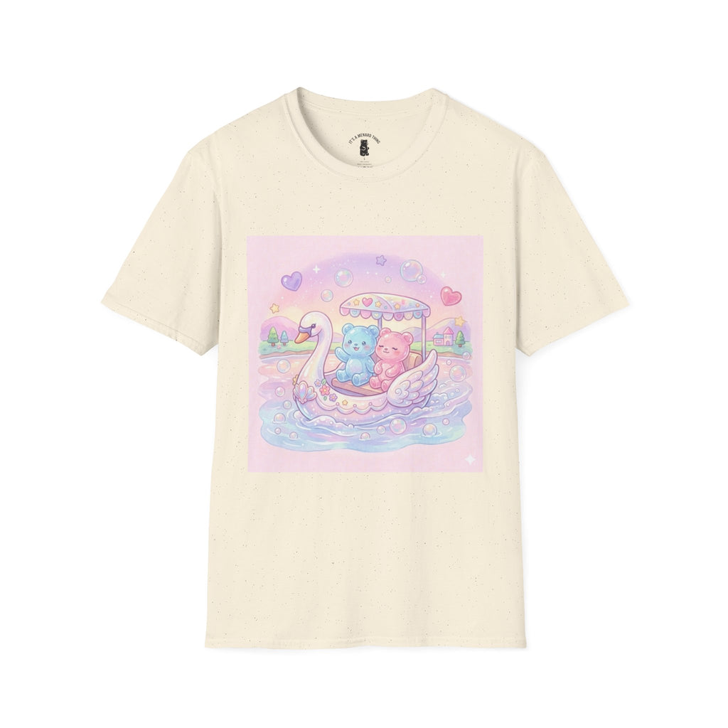 Romantic Swan Boat Ride, Gooey Gummy Friends— Kawaii Graphic T-Shirt