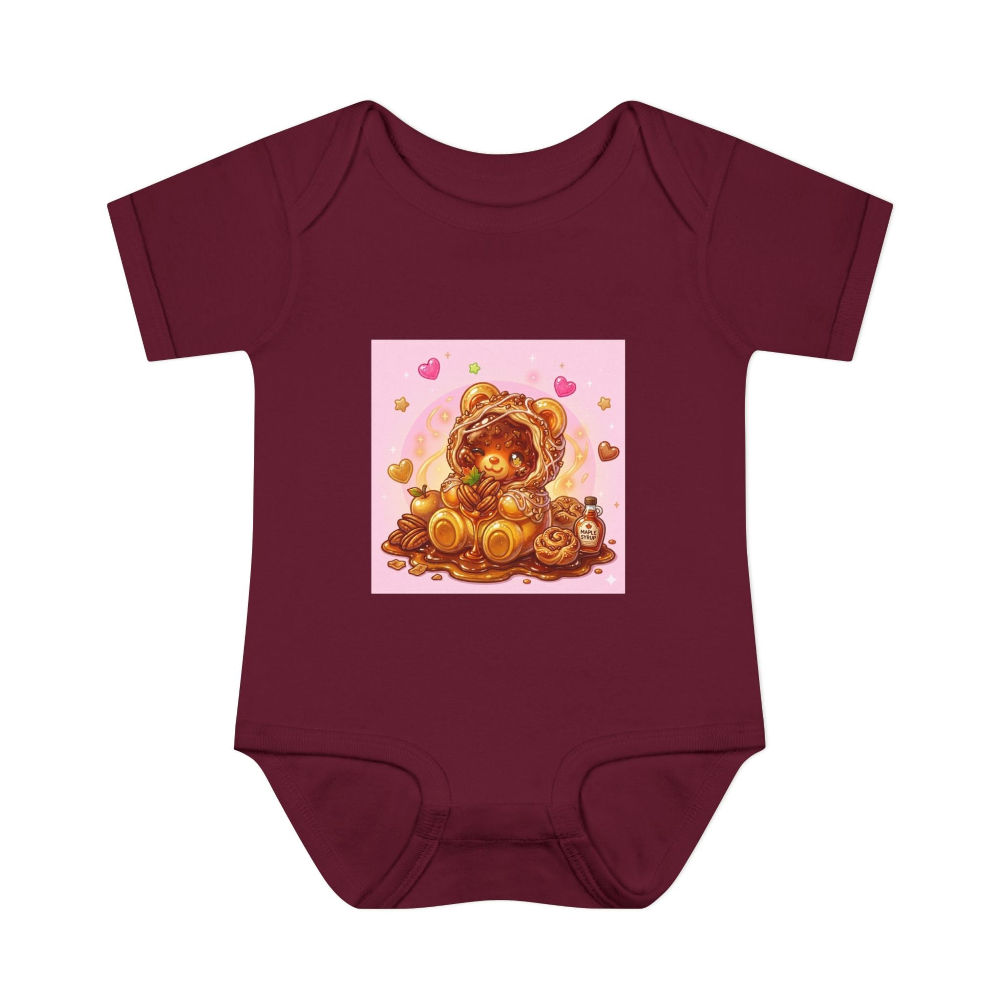 Maple Pecan Danish Gooey Gummy Bear in Puff PJs Baby Onesie